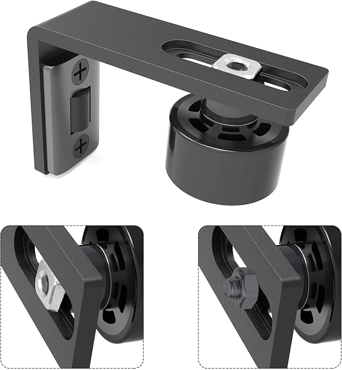 CCJH 2 Pack Sliding Barn Door Floor Guide Adjustable Roller Guide Wall Mounted