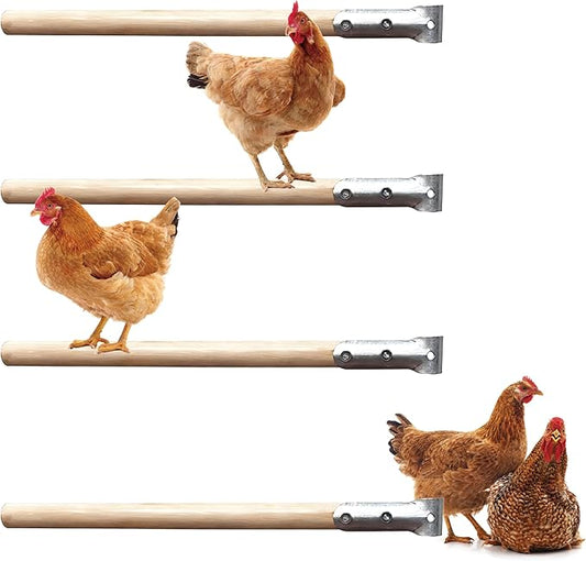 4 pcs Chicken Roosting Bars Single Wooden Pole, Chicken Supplies For Coop,Chicken Coop Simple Accessories,Angle-Adjustable Chicken Coop Toys,Birds Training Platform For Cockatiels Lovebirds And Parrot