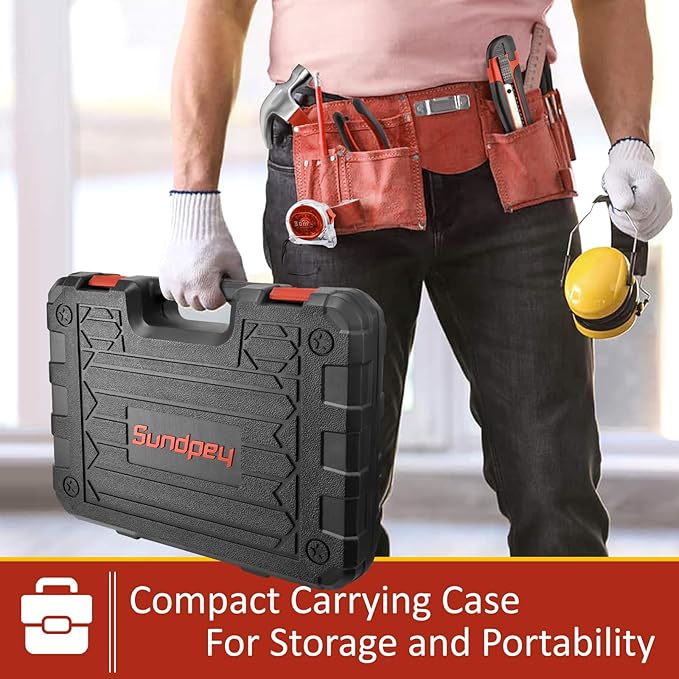 Sundpey Home Tool Kit 148-Pcs - Household Basic portable Hand Repair Tool Set with Case & Ratcheting Screwdriver & Hex Key & Pliers & Wrench & Voltage Tester & Water Pump Plier for Men Women