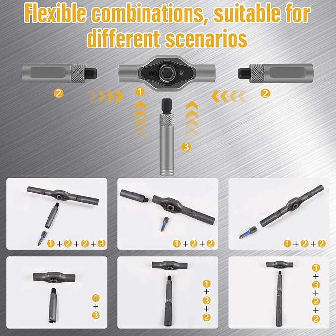 42 in 1 Magnetic Screwdriver Set, Ratchet Screwdriver Sets with 40Pcs Bits, Free Combination Ratchet Screwdriver Tool Set Portable Repair Tool Kit with T Ratcheting Handle for Furiture Bicycle and DIY