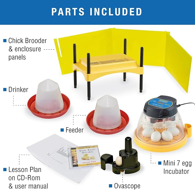 Brinsea Mini II Advance Egg Incubator Classroom Kit Brooder Pack for Students with Lesson Plan, Egg Scope, EcoGlow Brooder, Plastic Chick Enclosure, Feeder and Drinker for Hatching Chicks, Ducklings