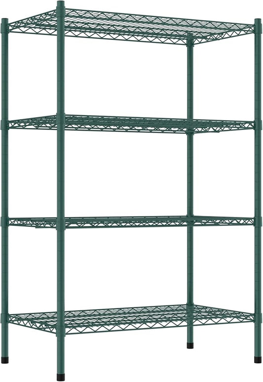 Commercial NSF Listed Green Epoxy Stationary Wire Shelving Kit 21" x 36" x 54", with 4 Shelves Perfect for Warehouse, Walk-in Refrigerator, Freezer, Grocery Store, Restaurant, Dishroom