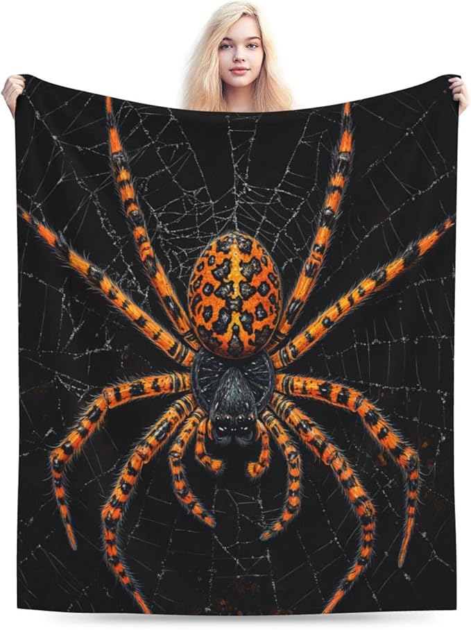 Soft Cozy Spider Flannel Throw Blanket - Warm Lightweight Fleece Plush Bedding Stuff Animal Decor - Gifts for Lover Girls Boys Kids Women Adults - Bed Travel 60"x80"