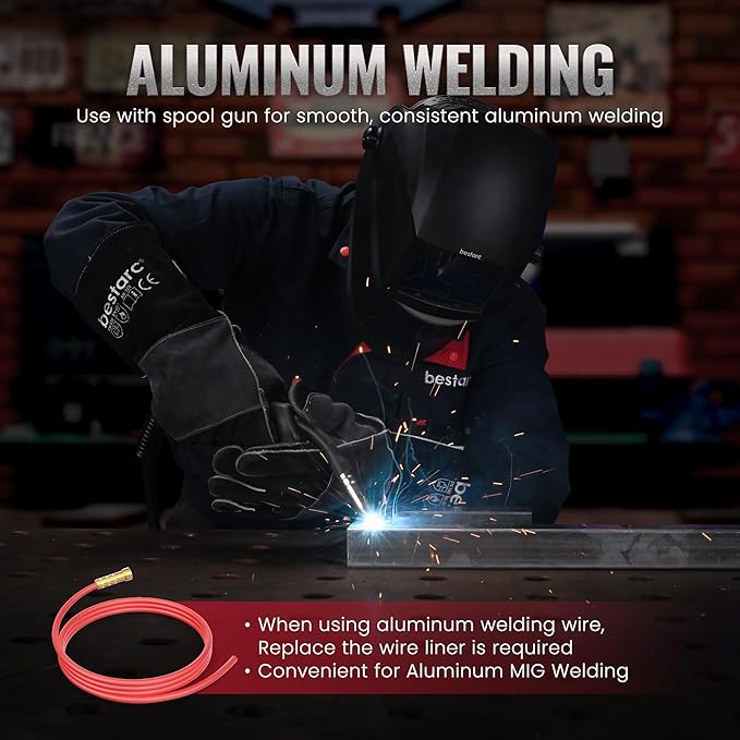 bestarc 215Amp MIG Welder, 110V 220V Gas MIG/Flux Core MIG/Stick/Lift TIG/Spool Gun/Spot Welding 6 IN 1 Aluminum Welding Machine, IGBT Multiprocess bestarc Welder with Synergy, Spool Gun Compatible