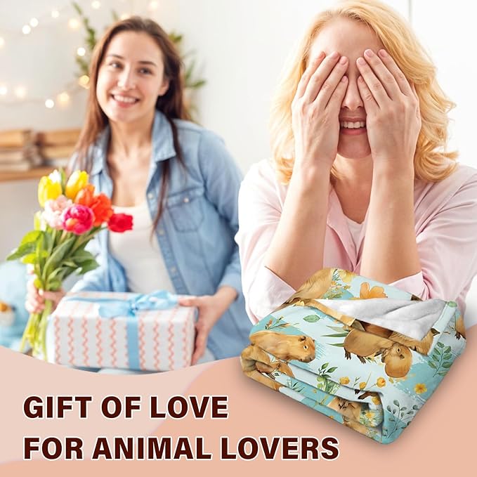 Capybara Blanket Gifts for Capybara Lovers, for Kids, Cozy Soft Capybara Gifts for Girls Boys, Capybaras Blanket Decor for Couch Sofa Bedroom,Gift for Chritsmas Thanksgiving 50x60