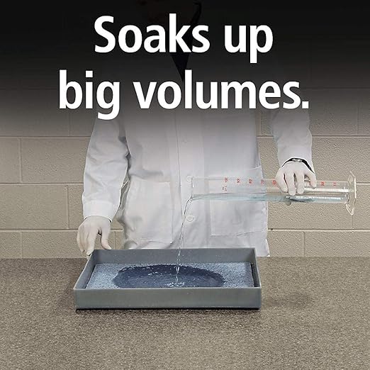 PIG Absorbent Mat Pads | 50 Oil Spill Mats | 15" x 19" Perforated Pads | Each Pad Absorbs 30 oz | Total Absorbency is 12 Gallons | Lightweight | PMB30128