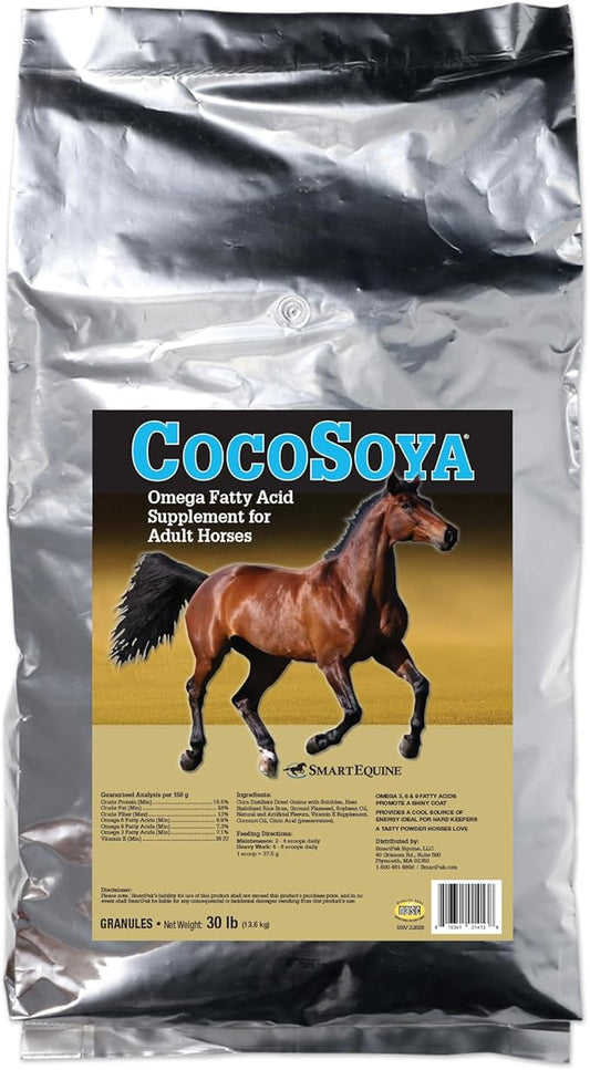 Uckele by SmartEquine CocoSoya Granular | for Skin and Coat | Contains Soybean Oil and Coconut Oil for Overall Coat Shine and Horse Health | Nourishing Fatty Acids for a Lustrous Appearance | 30 LB