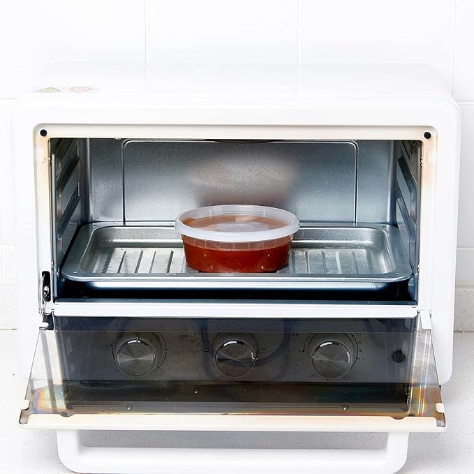 [48Set-8oz] Plastic Deli Food Storage Containers With Lids Disposable Clear Small Togo Jars Bowls For Soup, Meal Prep, Slime | BPA Free | Stackable | Leakproof | Microwave | Dishwasher | Freezer Safe