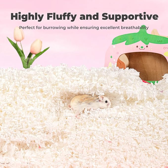 mini&moe Rabbit Bedding 23 Liters: Hamster Bedding Dust-Free and Odor Control Moisture Absorbent Natural Paper Small Pet Bedding - for Guinea Pigs, Hamsters, Rabbits, and Small Animal