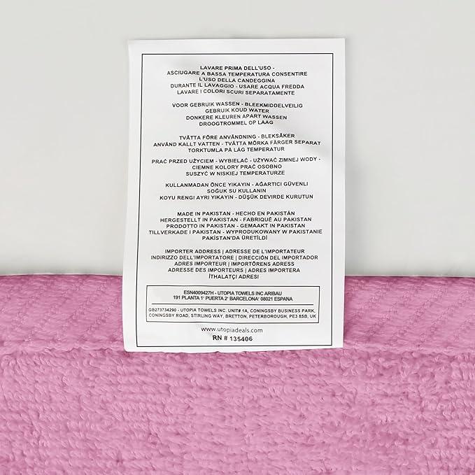Utopia Towels 8 Piece Luxury Towel Set – Majestic Plush, Super Absorbent & Quicker-to-Dry, Thick 100% Ring Spun Cotton Towels for Bathroom, Spa & Hotel – 2 Bath, 2 Hand, 4 Washcloths, Pink