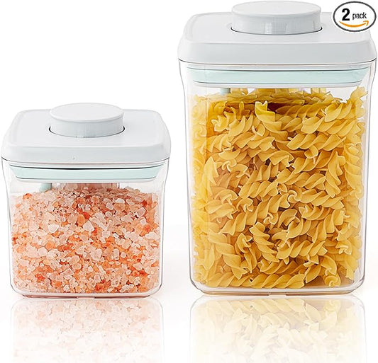 Pop Airtight Food Containers - Set of 2 Kitchen Storage Containers with Lids, Ideal for Cereal and Pantry Storage - Includes 1.5Qt and 0.5Qt Sizes