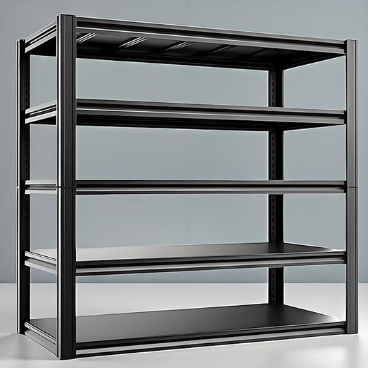 Storage Shelving Unit Adjustable Heavy Duty Garage Shelves Metal Organizer Utility Rack for Kitchen Pantry Basement Pantry Warehouse Laundry Black 2750LBS 72" H x 35" W x 15.8" D 5-Tier