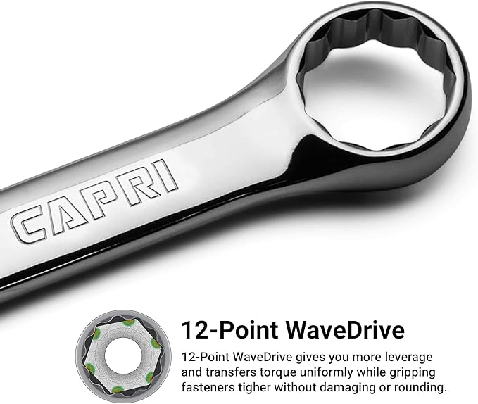 Capri Tools 15/16-inch Combination Wrench, 12 Point, SAE, Chrome (1-1412)
