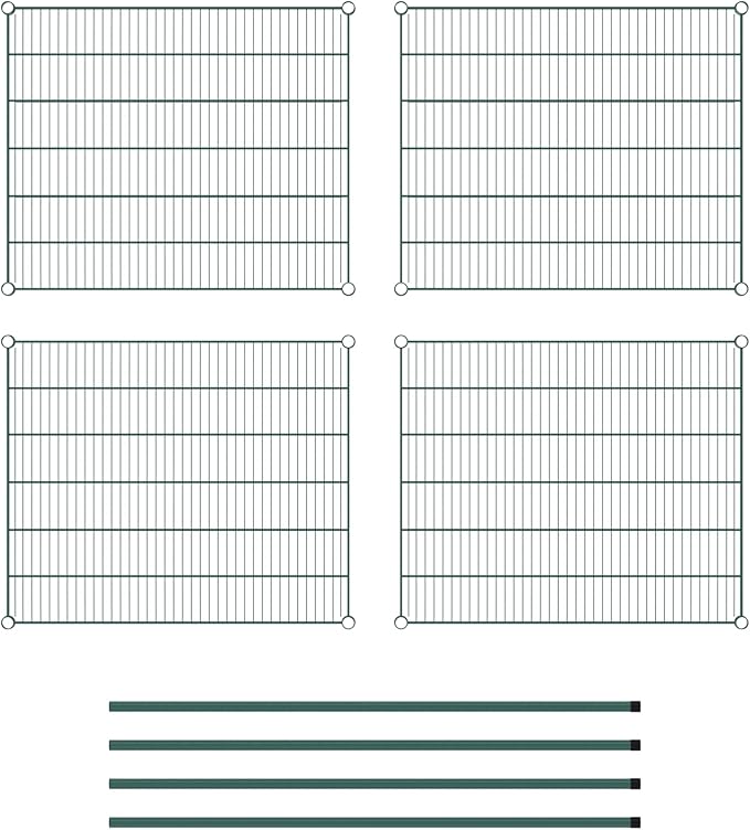 Commercial NSF Listed Green Epoxy Stationary Wire Shelving Kit 30" x 36" x 54", with 4 Shelves Perfect for Warehouse, Walk-in Refrigerator, Freezer, Grocery Store, Restaurant, Dishroom