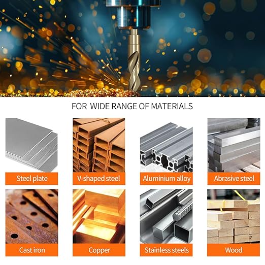 Meccion Cobalt Drill Bit 57/64 Inch High Speed Steel M35 Reduced Shank Twist Drill Bit for Metal, Cast Iron, Stainless Steel, Alloy, Non-Ferrous Etc.
