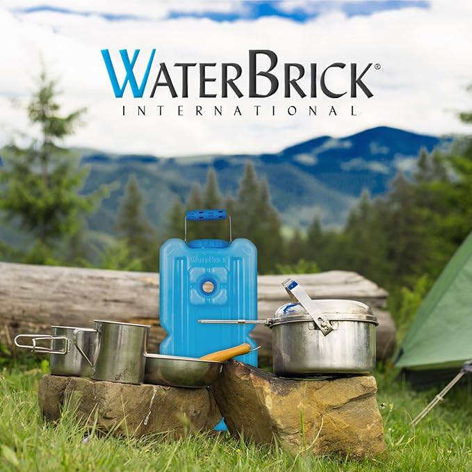 WaterBrick International WaterBrick Water Storage Containers for Emergency Water Storage | 10-Pack of Stackable 3.5 Gallon Water Container Bricks | Food-Grade HDPE Plastic | BPA-Free | STD Blue