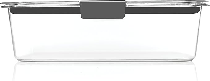 Rubbermaid Brilliance Food Storage Container, Large, 9.6 Cup | Clear | Pack of 2