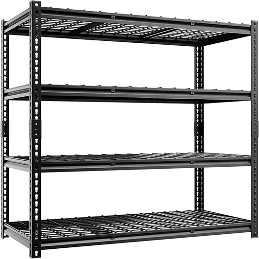4-Tier 60" W X 24" D X 60" H Garage Shelves 2500LBS Heavy Duty Shelving Adjustable Basement Storage Garage Shelf Metal Storage Rack Units Industrial Shelving