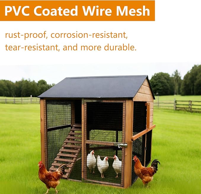 Black 19 Gauge 1/2 Inch Hardware Cloth - Vinyl Coated Welded Wire Mesh Roll - Duty Rust Proof Fencing for Gardens, Poultry Animal Netting Cage Screen (Black 1/2 16inx10Ft)