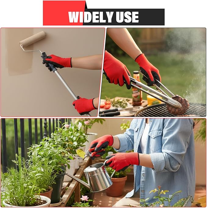 36 Pairs Garden Gloves Bulk for Men Women, Rubber Coated Safety Work Gloves, Nitrile Wear-resistant Landscaping Glove for Gardening, Construction Work