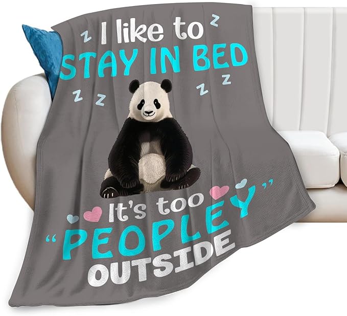 Panda Blanket, Soft Plush Fleece Animal Throw Blanket - Cozy Warm Stuffed Blankets Bedding Funny Panda Gifts for Women Girls Kids Adults 60"X80"