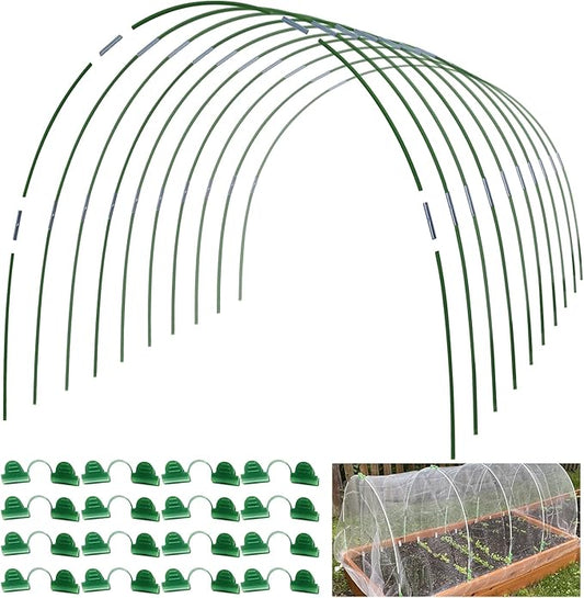 MAXPACE Greenhouse Hoops for DIY 2.8ft or Wider Grow Tunnel, Rust-Free Fiberglass Support Hoops Frame for Garden Fabric, DIY Plant Support Garden Stakes, Gardening Supplies, 50pcs