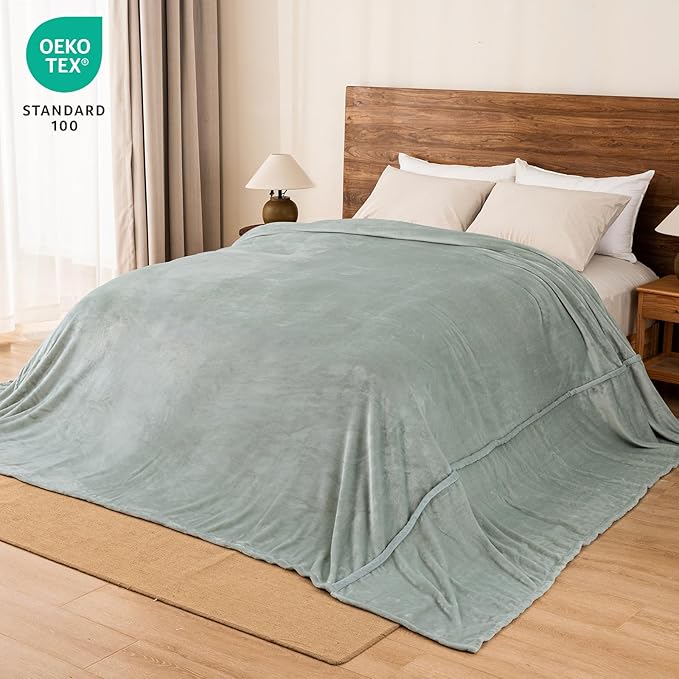 PHF Oversized King Fleece Blanket 120"x120", No Shed No Pilling Big Soft Blanket, Extra Large 10'x 10' Lightweight for Bed, Sofa Travel and Camping, Suitable for All Season, Jasper Stone