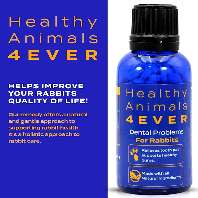HealthyAnimals4Ever HA4E - Rabbit Dental Problems Treatment - Preventive Care for Dental Issues & Overgrown Teeth - Promotes Oral Health - Natural Homeopathic Tablets - 300 Count