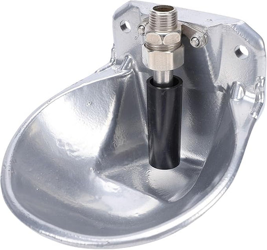 HEEPDD Dog Water Bowl Dispenser, Automatic Livestock Waterer Stainless Steel Cow Drinking Water Bowl with Float Valve Farm Livestock Animals Tool for Dogs Cattle Sheep