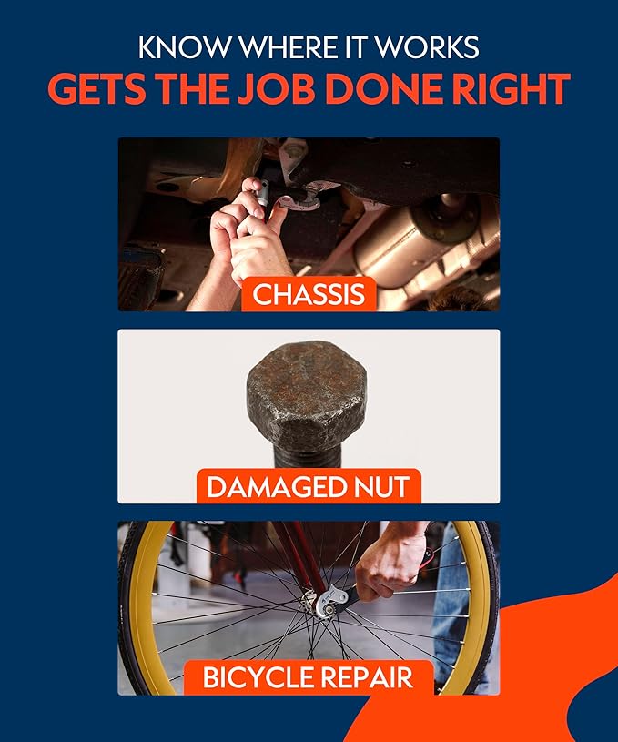 Self Adjusting Crowfoot Wrench, 9.5" Auto Jaw 9/16" to 1-1/4", 14 to 32 mm, Rust Resistant & Power Grip, Space-Saving Alternative to Wrench Sets for Car and Home Repairs