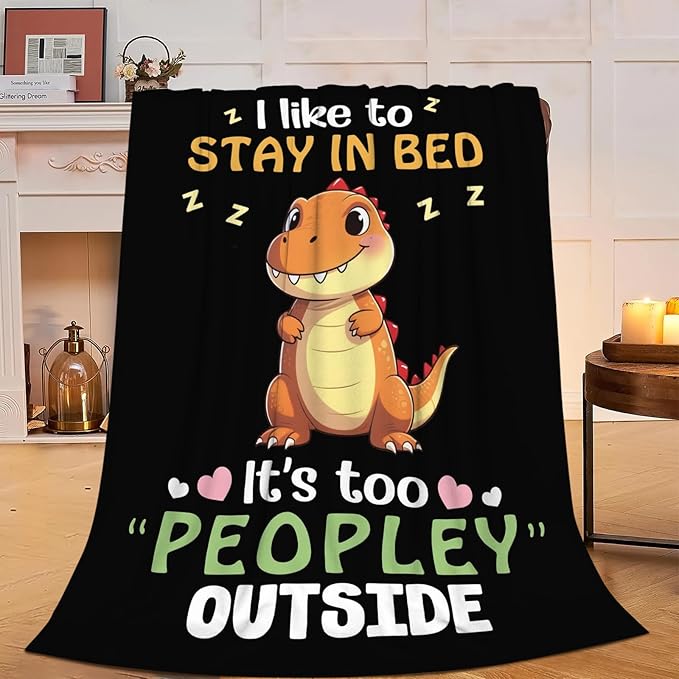 Dinosaur Blanket, Soft Plush Fleece Dino Animal Throw Blanket - Cozy Warm Stuffed Blankets Bedding Dinosaur Gifts for Women Girls Kids Adults 40"X50"