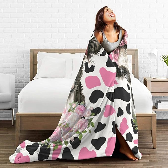 Cow Blanket Cows Throw Blanket Soft Warm Cozy Fuzzy Plush Cows Throw Blanket Gifts for Girls Women Cow Lightweight Fleece Flannel Gift Blankets for Kids Adults 40"X50"