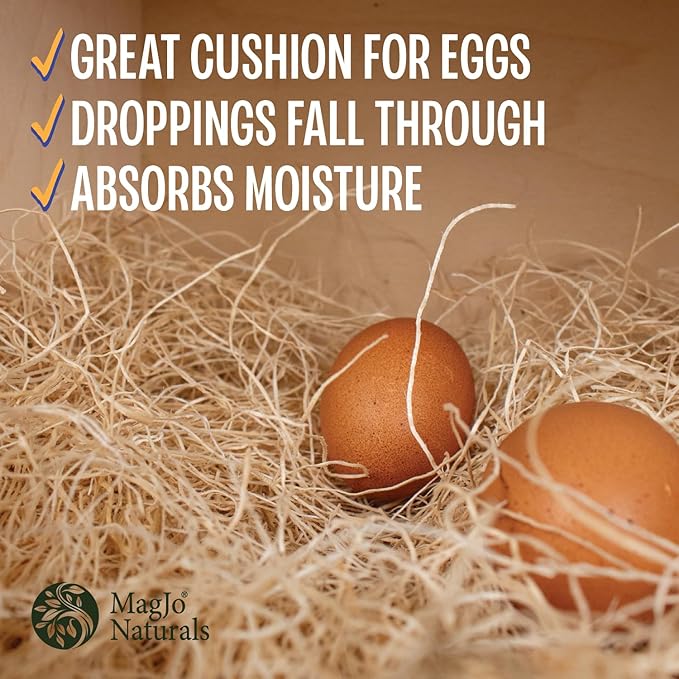 MagJo Premium Aspen 10 Pads Excelsior Nesting Liners (10 Pads), chicken bedding for nesting box, nesting pads box liners, chicken bedding for coop, chick bedding, USA Grown & Sustainably Harvested