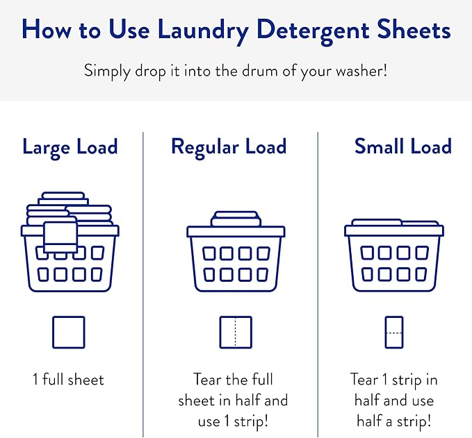 The Clean People Laundry Detergent Sheets - Laundry Soap - Ultra Concentrated, Recyclable Packaging, Stain Fighting - Peppermint, 32 Pack