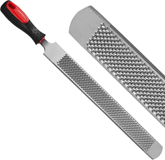 18Inch Professional Farrier Hoof Rasp - Heavy Duty Carbon Steel Hoof Trimmer for Horses, Cattle, Goats, Donkeys, Ergonomic Handle with Sharp Teeth, Durable Animal Hoof and Wood File Tool