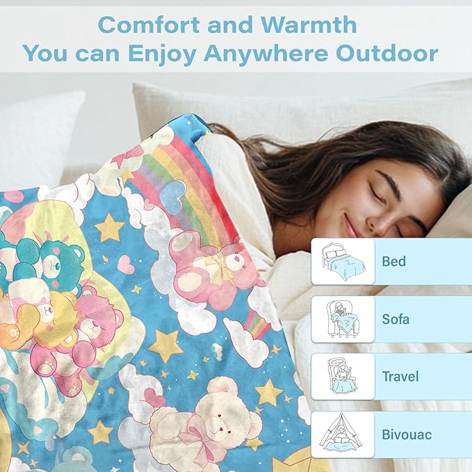Bear Blanket, Soft Vintage Blanket for Kids and Adults, Cozy Bear Blankets Gift for Girls, Warm Flannel Throw Blankets for Bed, Sofa, Holiday, Birthday Gifts for Christmas Thanksgiving 40x50