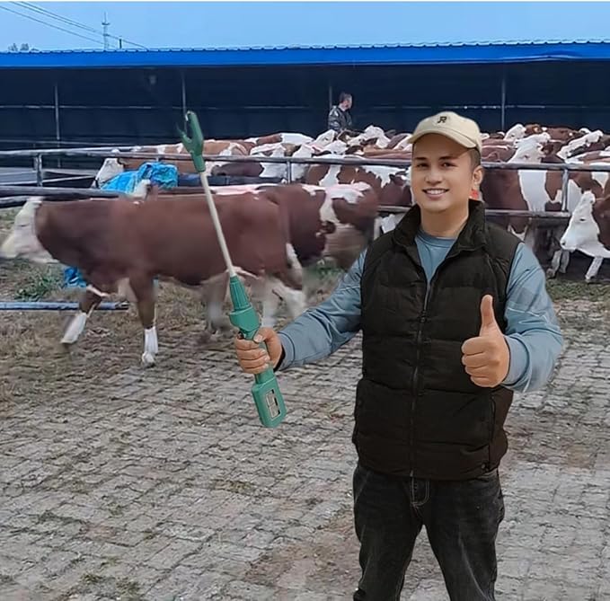 Cattle Prod Waterproof Cattle Prod Stick with LED Light, Rechargeable Electric Livestock Prod