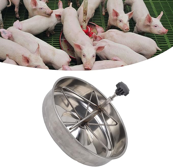 Piglets Feeding Trough, Stainless Steel Pig Feed Trough, Farm Animal Poultry Livestock Feeding Tool for Goat, Duck, Sheep, Piglets, Chicken (Large)