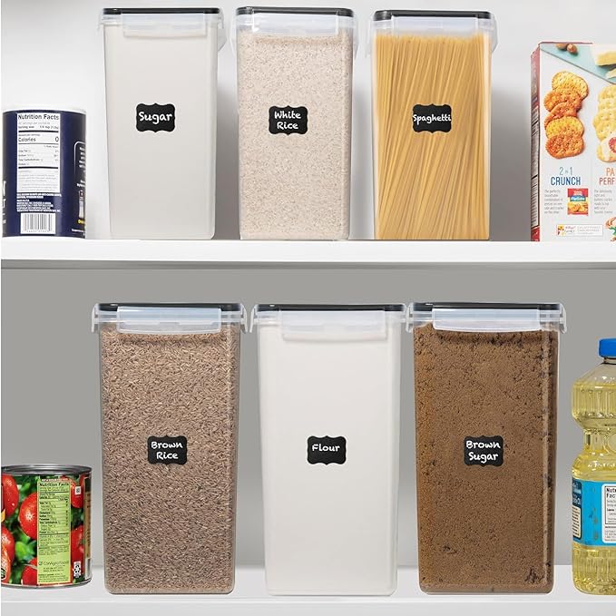WHITE FEATHER SUPPLIES 8.5L/287Oz Extra Large Airtight Food Storage Containers (2 PC) with Lids, Kitchen and Pantry Organization Containers for Baking Supplies, Cereal, Flour, Sugar, Rice (BPA Free)