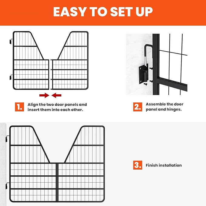 52" Wide X 42" High High Stall Guards for Horses, Heavy Duty Horse Stall Gate, 1" Thick Steel Frame Horse Stall Guard, Essential Horse Stall Accessories, Fits Standard Barn Doorways