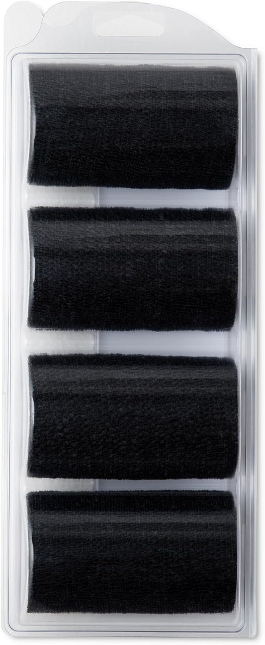 PowerFlex Equine – Extra Strong Self-Adhering Bandage Wrap – Wound Care, Compression & Support Bandage for Horses, Cows & Dogs – Black, 4 inch, 4 Rolls (Resealable Case)