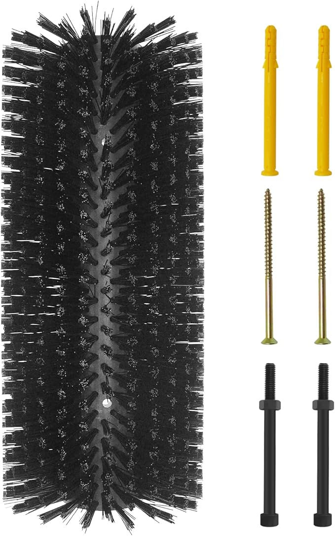 Livestock Scratching Brush Goat Scratcher Tool Full Massage Grooming Brushes with 4 Screws for Cow,Cattle,Cow,Sheep, Horses,Pigs