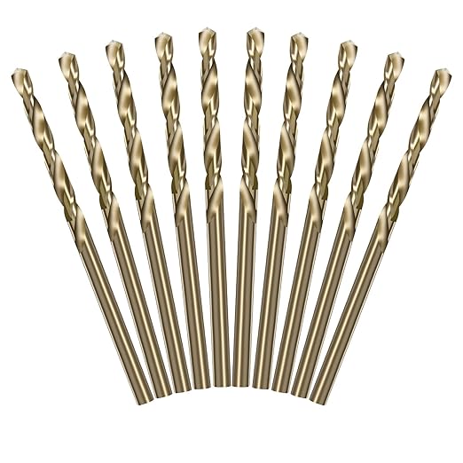 10-Piece M35 Cobalt Drill Bits, Laicky 1/8 in HSS Drill Bits 135 Degree Split Point Brocas para Metal Madera Twist Drill Bits for Hardened Steel, Stainless Steel, Aluminum, Plastic and Wood