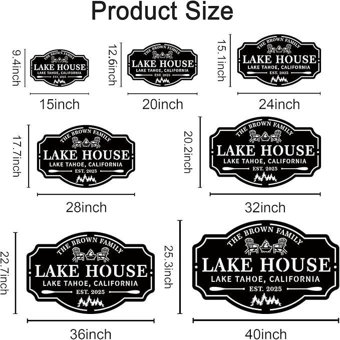 Custom Metal Lake House Sign - Personalized Outdoor Décor for Beach or Camping, Happy Campers Gift - Rustic Lake House Decor