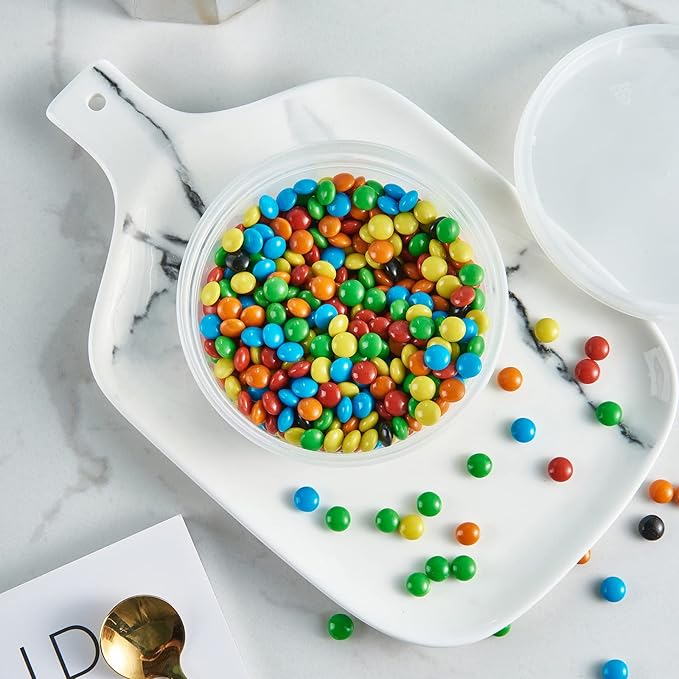 [48Set-8oz] Plastic Deli Food Storage Containers With Lids Disposable Clear Small Togo Jars Bowls For Soup, Meal Prep, Slime | BPA Free | Stackable | Leakproof | Microwave | Dishwasher | Freezer Safe