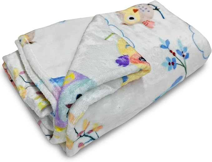 Cute Owl Blanket for Women Girls Kids Adults 50" x 60", Flannel Throw for Sofa Couch Bed Living Room, Gifts for Animal Lovers