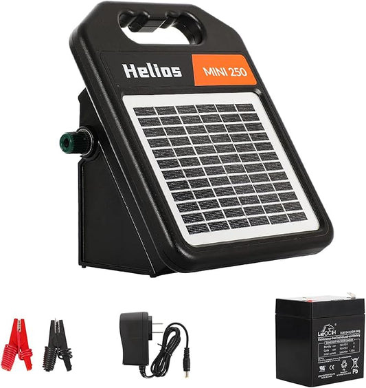 Andmon MINI250 Solar Electric Fence Charger with Day or Night Mode, 0.18Joule Portable Solar Fence Charger