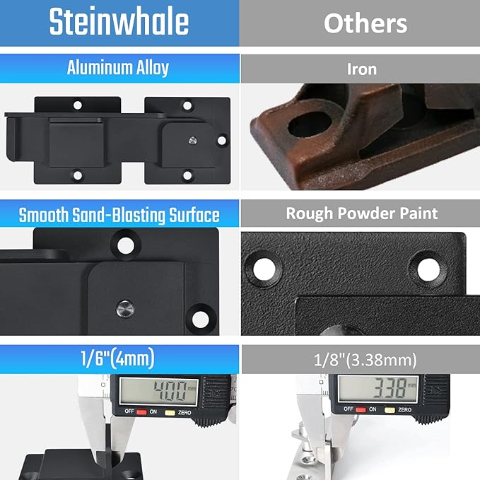 7.5" Flip Gate Latch Lock with Padlock Holes, 4mm Heavy Duty Aluminum Alloy Door Latch for Outdoor Wooden Fence, Swing and Sliding Open Gate, Double Gate, Barn Door, Shed, Vinyl Fence, Yard