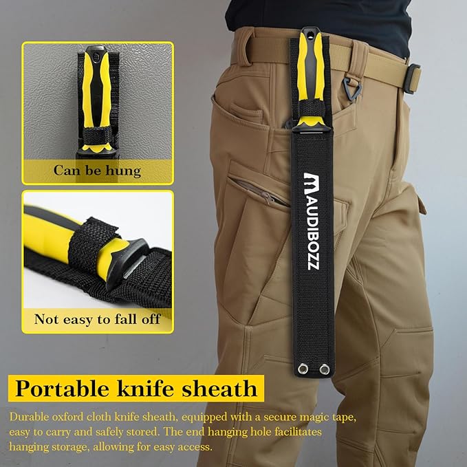 Insulation Knife: Sod knife with nylon bag -11.18 inch stainless steel sharp blade for foam insulation and Lawn Repair (new yellow)