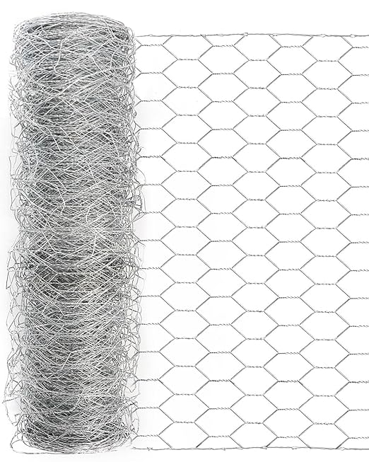 Garden Poultry Chicken Wire Netting - 48 '' × 150 ' Garden Fence Animal Barrier, Chicken Wire for Crafts, 1 inch Mesh Poultry Netting Fence, Pet/Rabbit/Chicken Wire Fencing